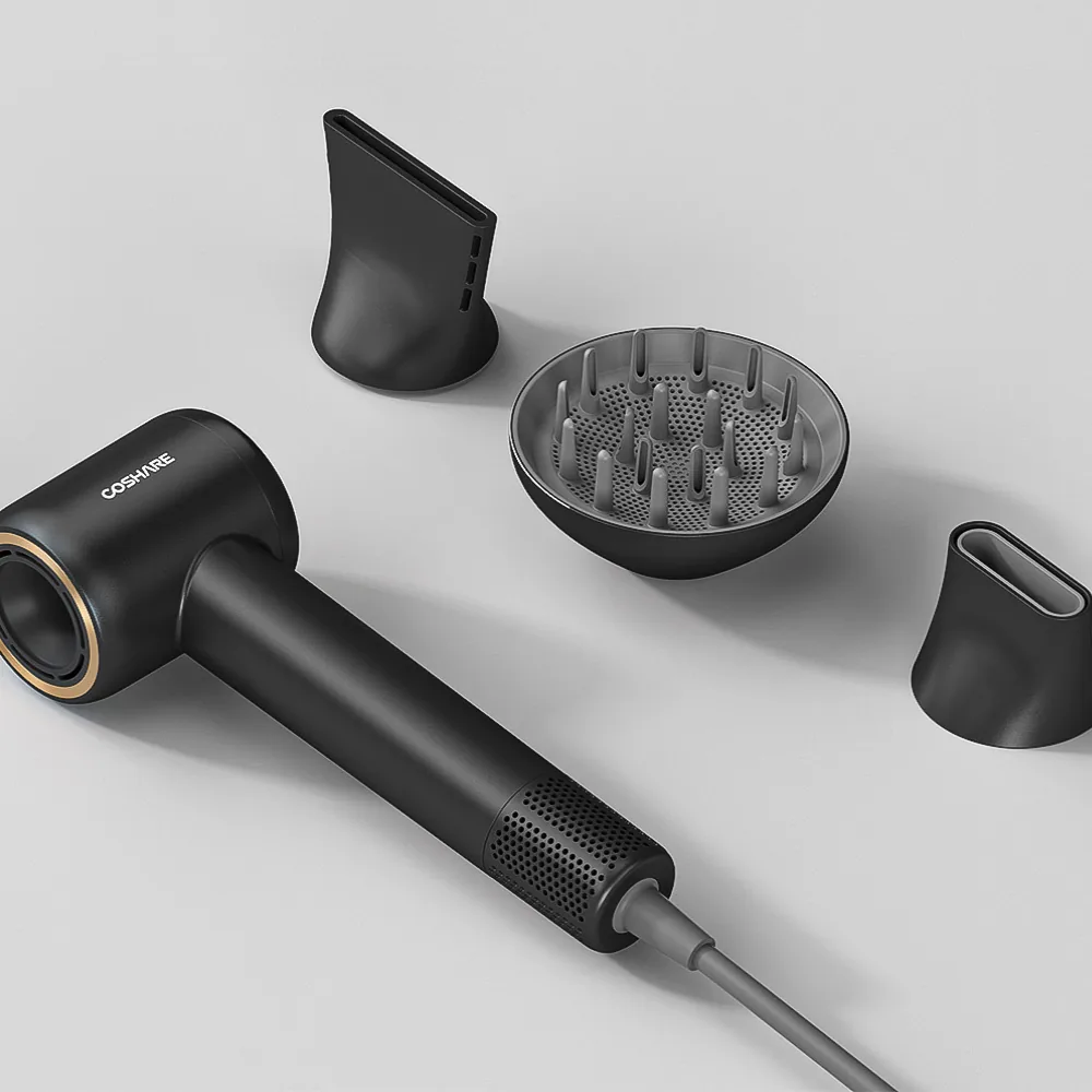 Suszarka SuperFlow1 Professional z koncentratorem, dyfuzorem i końcówką stylizującą mocowanymi magnetycznie